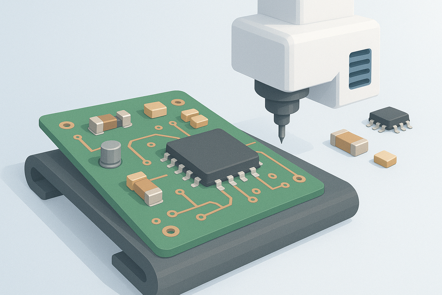 PCB assembly process with SMT and through-hole components