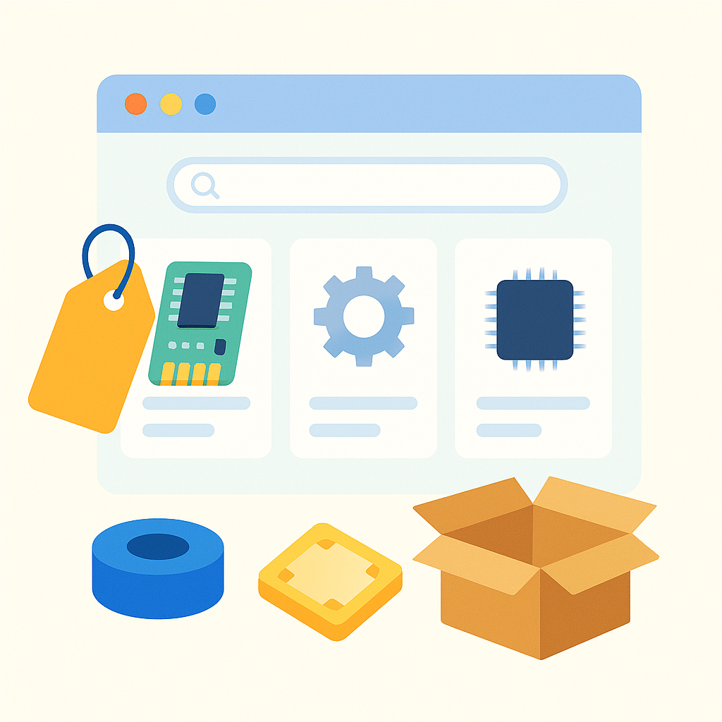 Component sourcing interface with BOM table and vendor comparison